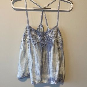 American Eagle women’s blue racer back style tank top
